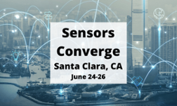 "Sensors Converge Santa Clara, CA June 24-26" Text on an image of a city with different sensors connecting various parts.